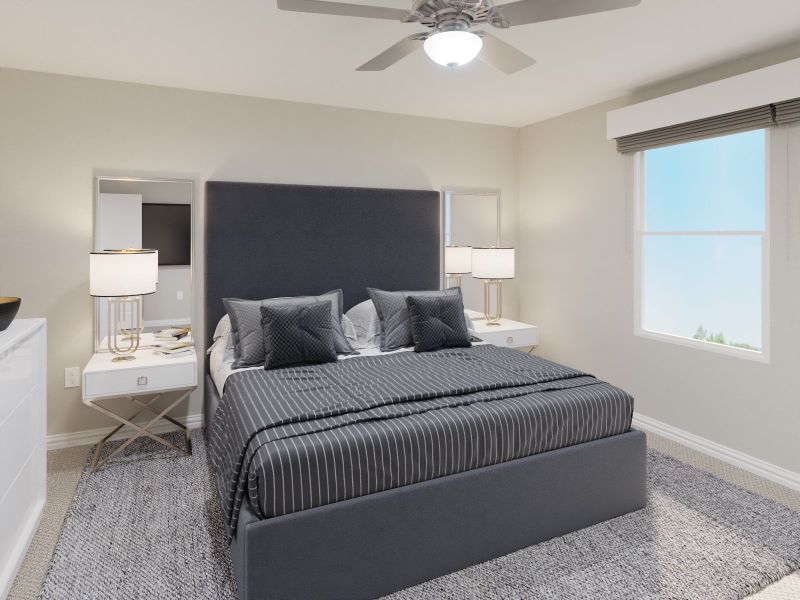 Enjoy the evening in your primary bedroom.