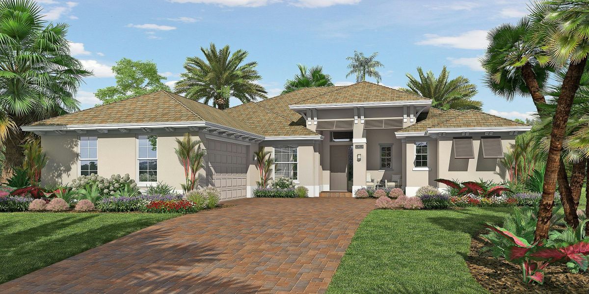 Representative exterior photo of a completed home built from the Tavvo by GHO Homes in Bent Pine Preserve, Vero Beach, FL (Image 11).