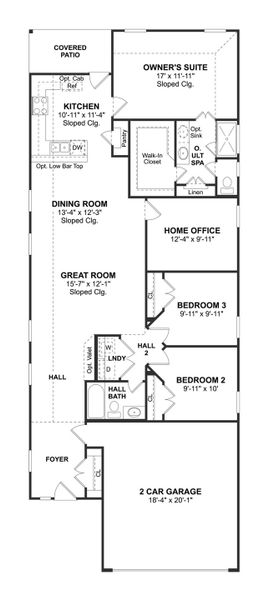 2D floor plan layout for the Leopold by K. Hovnanian® Homes in The Landing, New Caney, TX (Image 3). 2D floor plan layout for the Leopold by K. Hovnanian® Homes in The Landing, New Caney, TX (Image 3).