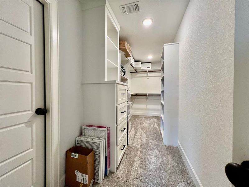 Walk in closet with attic access