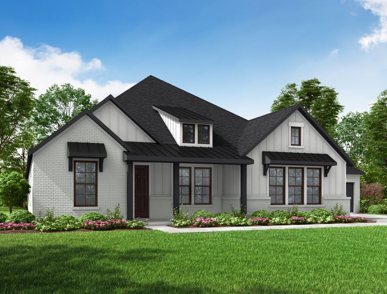 Representative exterior photo of a completed home built from the Wimberley by Beazer Homes in Timber Hollow: Heritage Collection, Magnolia, TX (Image 7).