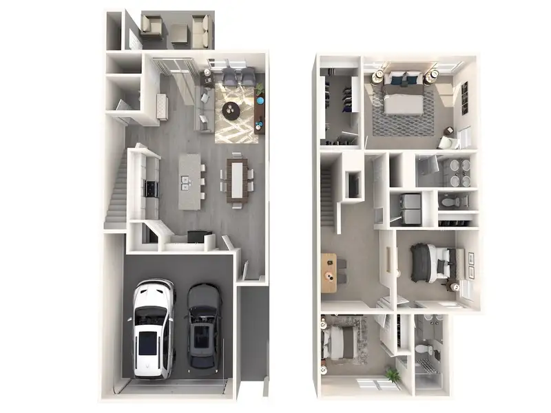 2D floor plan layout for the Opal by Meritage Homes in Northbrook Village Townes, Taylors, SC (Image 2). 2D floor plan layout for the Opal by Meritage Homes in Northbrook Village Townes, Taylors, SC (Image 2).