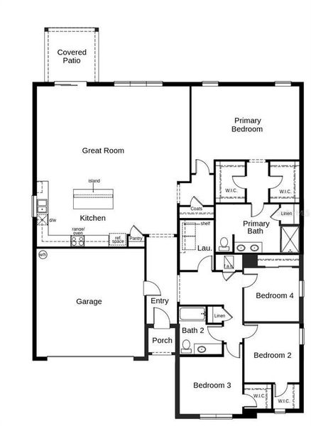 2D floor plan layout of this home in Silver Lake Estates II, Leesburg, FL (Image 2).