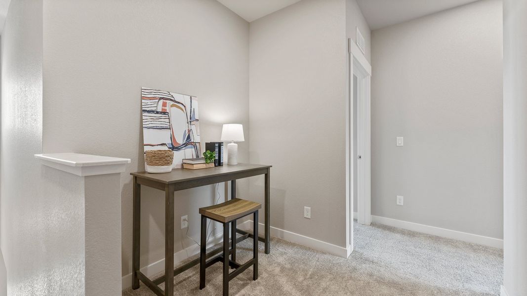 Representative furnished interior of a home built from the The Eldorado by Landmark Homes in The Lakes at Centerra, Loveland (Image 30). Representative furnished interior of a home built from the The Eldorado by Landmark Homes in The Lakes at Centerra, Loveland (Image 30).