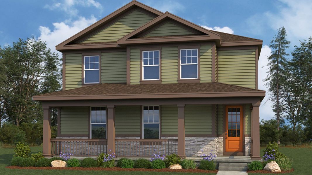 Representative exterior photo of a completed home built from the Luna by Brightland Homes in Windler Single Family Homes, Aurora, CO (Image 2).