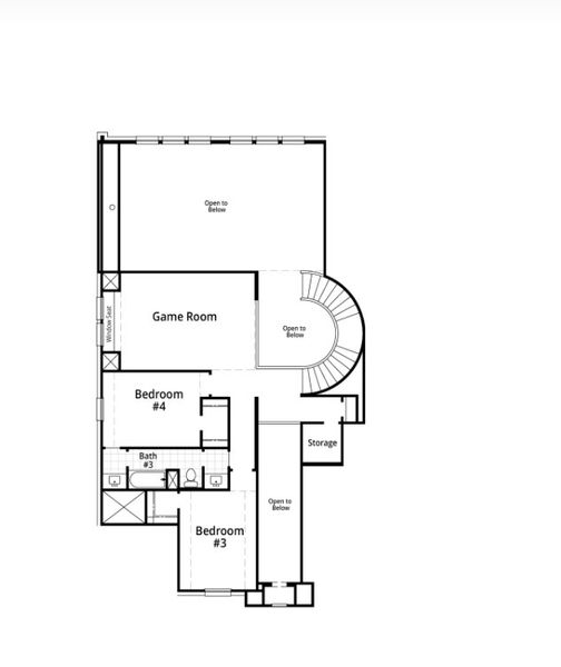 2D floor plan layout for the Telford Plan by Highland Homes in Mosaic: Artisan Series - 60ft Lots, Prosper, TX (Image 22). 2D floor plan layout for the Telford Plan by Highland Homes in Mosaic: Artisan Series - 60ft Lots, Prosper, TX (Image 22).