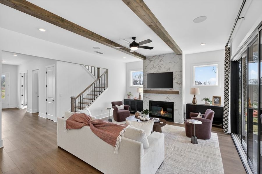 Furnished interior in a model home at Wayt Farm in Cumming (Image 20).