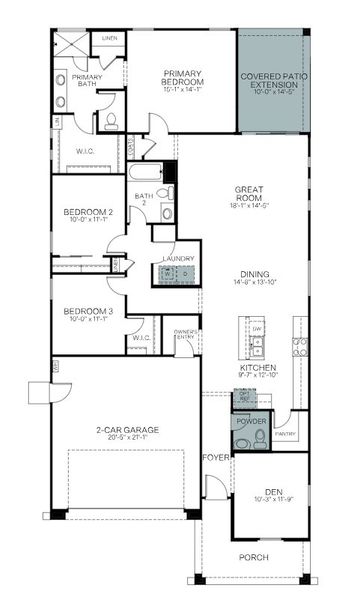 2D floor plan layout of this home in Mesquite at North Creek, Queen Creek, AZ (Image 3). 2D floor plan layout of this home in Mesquite at North Creek, Queen Creek, AZ (Image 3).