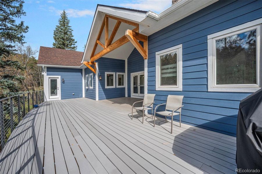Exterior details and patio area of a home in , Evergreen (Image 2).