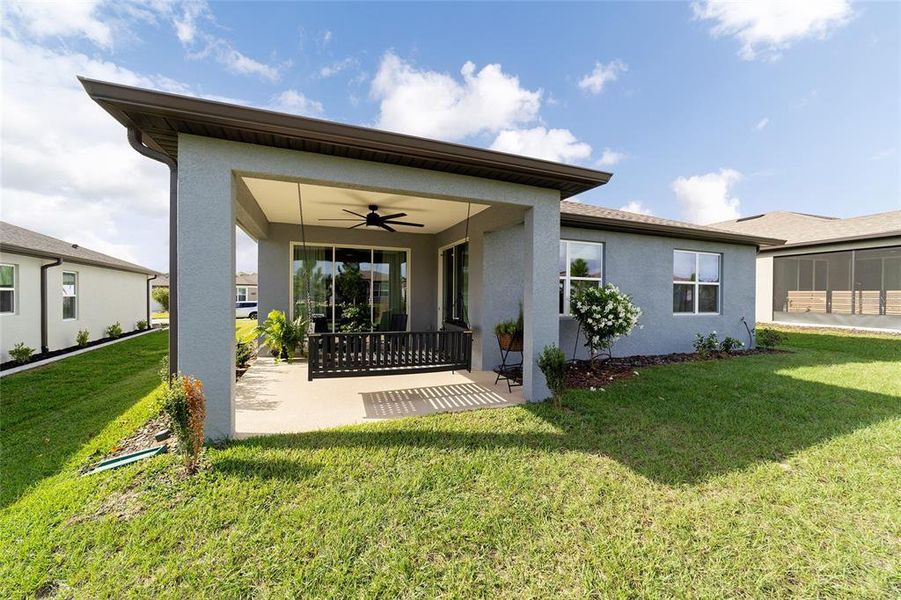 Exterior details and patio area of a home in Del Webb Stone Creek, Ocala (Image 25).