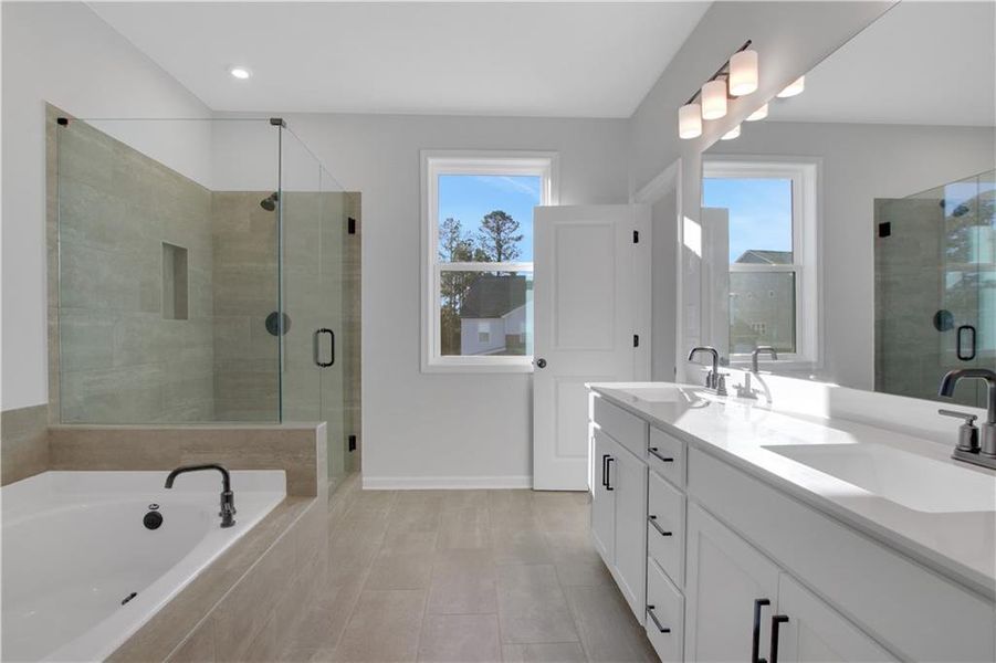 Furnished interior view inside a new home in Hillside Manor, Powder Springs (Image 14).