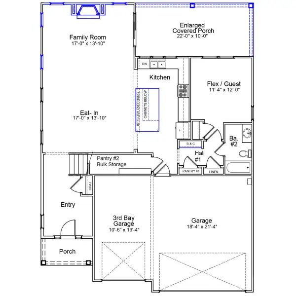 2D floor plan layout of this home in Grand Park, Leland, NC (Image 3).