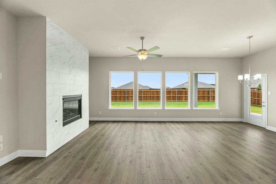 Representative unfurnished interior of a home built from the Bluebonnet by Kindred Homes in Dominion Park, Waxahachie (Image 21).