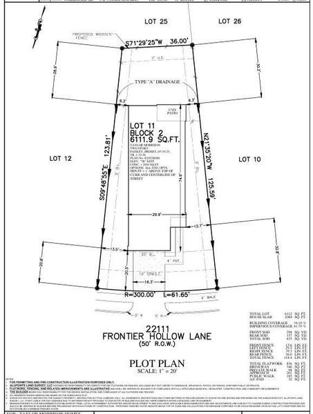 22111 Frontier Hollow Lane Preliminary Plot Plan