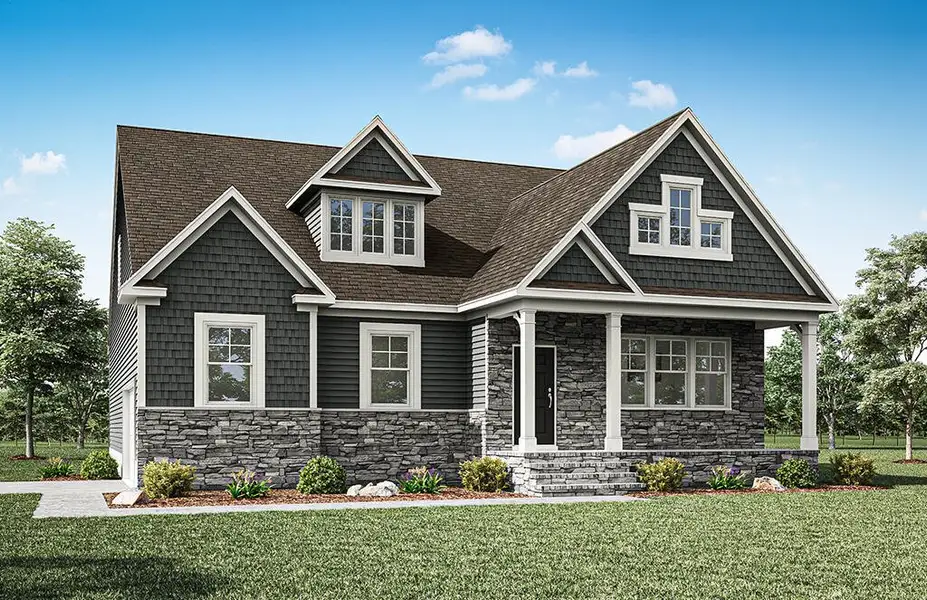 Front exterior of a new home in Waterford Commons, Rock Hill, SC, highlighting curb appeal (Image 1). Front exterior of a new home in Waterford Commons, Rock Hill, SC, highlighting curb appeal (Image 1).