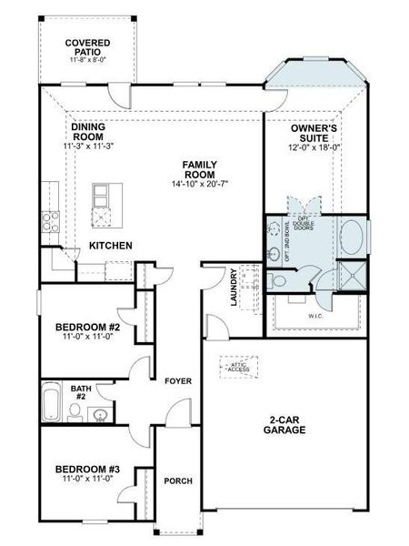 2D floor plan layout of this home in Lago Mar, Santa Fe, TX (Image 3).