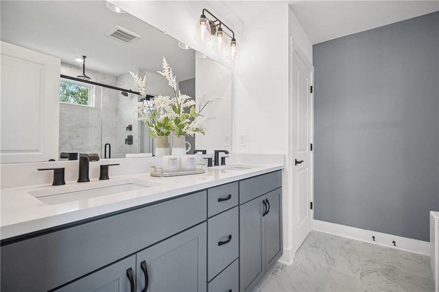 Furnished interior view inside a new home in Creekside at Skelton, Hoschton (Image 19).
