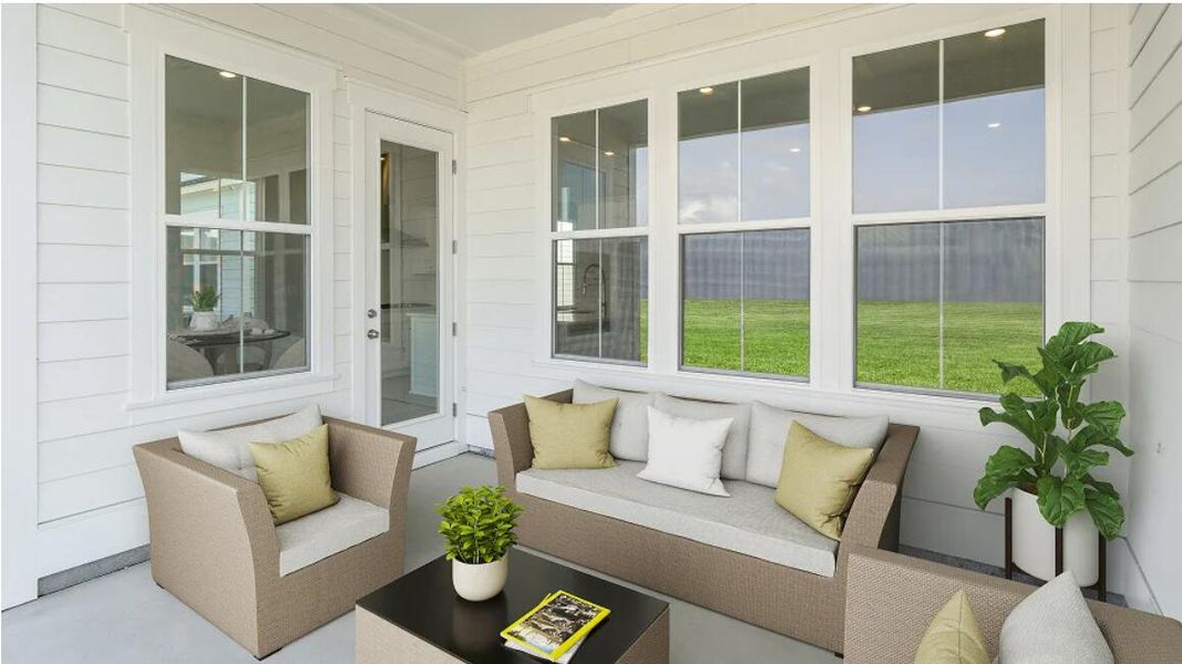 Exterior details and patio area of a home in Carnes Crossroads: Arbor Collection, Summerville (Image 3). Exterior details and patio area of a home in Carnes Crossroads: Arbor Collection, Summerville (Image 3).