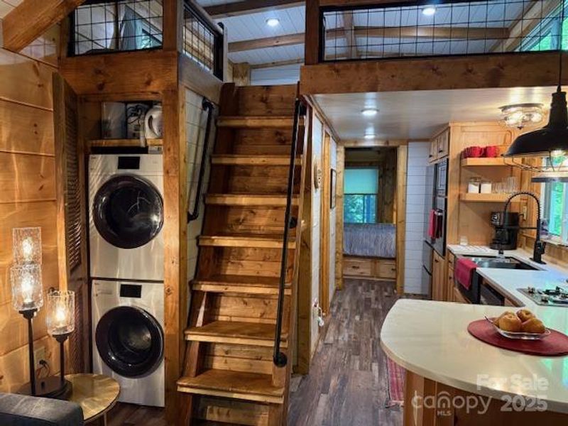 Stackable washer/dryer also one downstairs