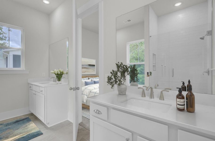 Furnished interior view inside a new home in Indigo Grove Single Family Homes, Johns Island (Image 7). Furnished interior view inside a new home in Indigo Grove Single Family Homes, Johns Island (Image 7).