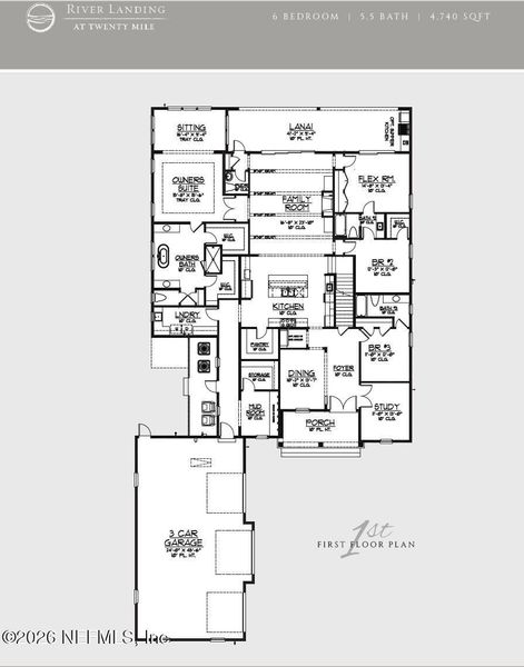 2D floor plan layout of this home in Welcome to River Landing, Ponte Vedra, FL (Image 5).