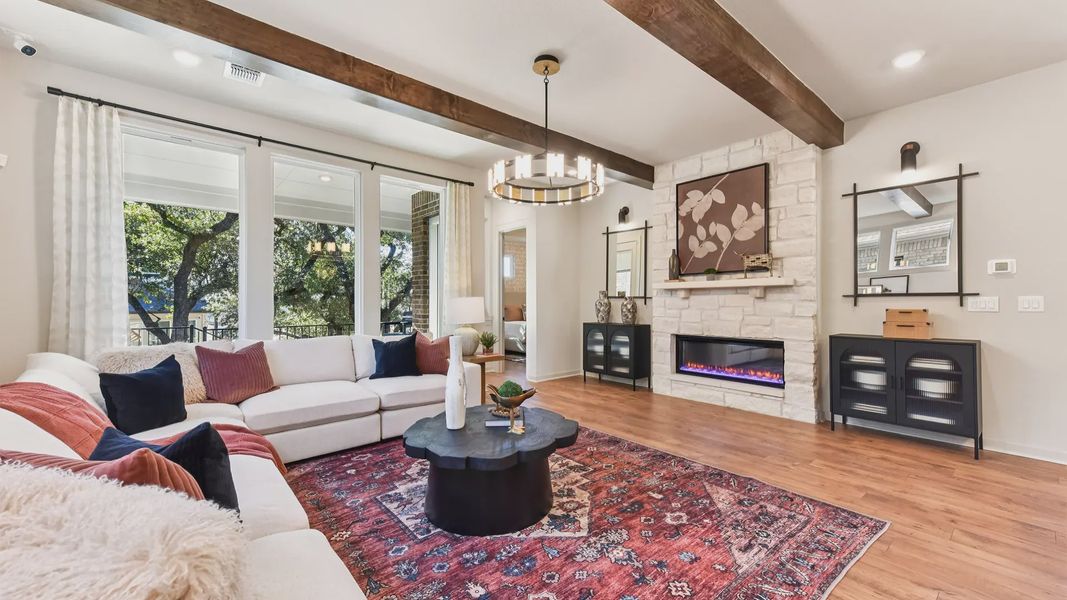 Representative furnished interior of a home built from the Peyton by Chesmar Homes in The Grove at Blackhawk, Pflugerville (Image 31).