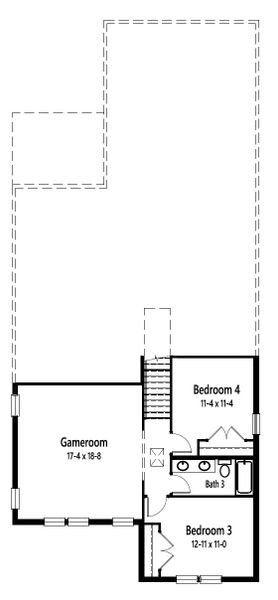 2D floor plan layout for the Janie by Cambridge Homes in Lake Park, Rowlett, TX (Image 8).