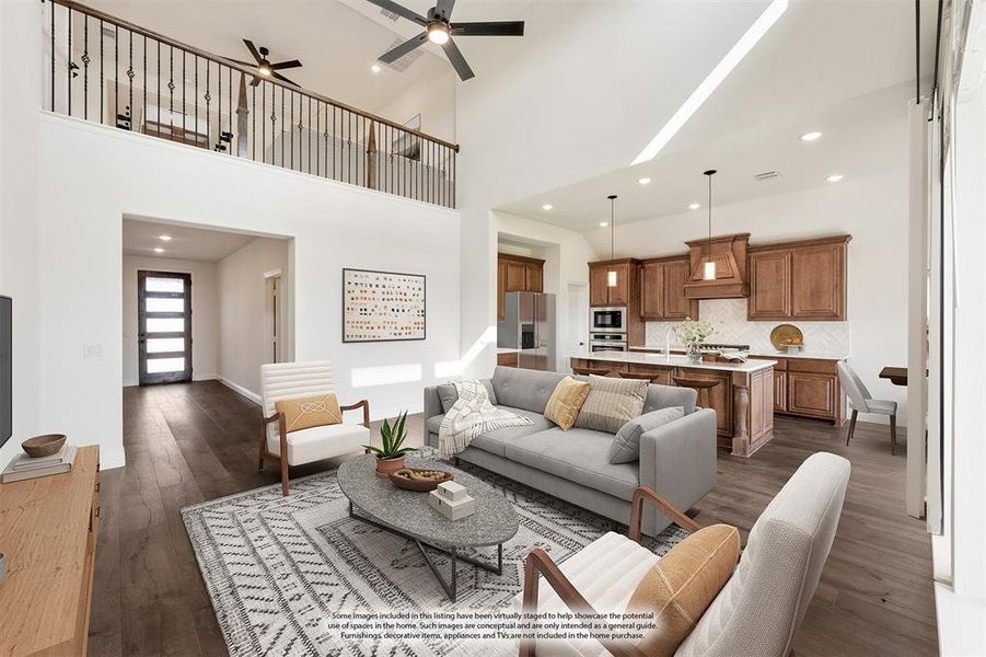 Furnished interior view inside a new home in Wildflower Ranch 60-65, Fort Worth (Image 6). Furnished interior view inside a new home in Wildflower Ranch 60-65, Fort Worth (Image 6).