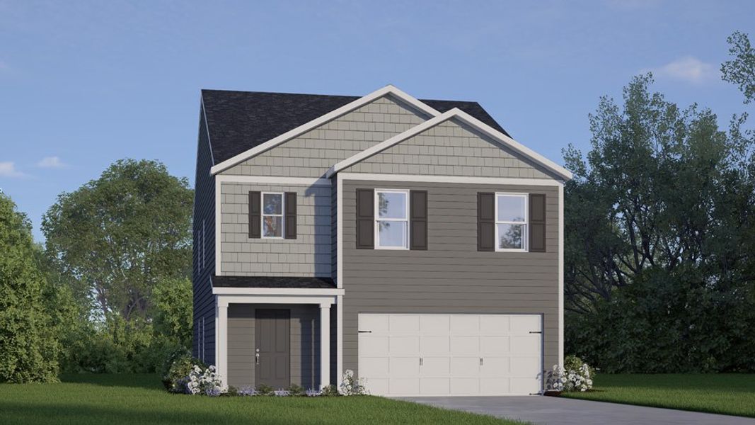 Representative exterior photo of a completed home built from the ROBIE by D.R. Horton in Lawson Glen, Clayton, NC (Image 2).