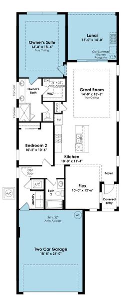 2D floor plan layout of this home in Rivella, Port St. Lucie, FL (Image 4).