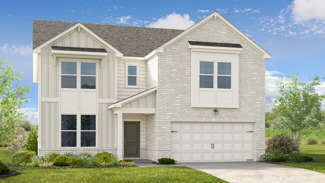 Representative exterior photo of a completed home built from the Sheridan by Taylor Morrison in Falls Creek, Flowery Branch, GA (Image 4).