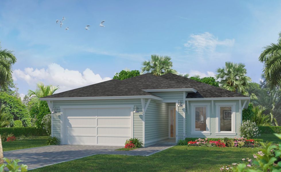 Representative exterior photo of a completed home built from the Avery II by ICI Homes in Mosaic, Daytona Beach, FL (Image 4).