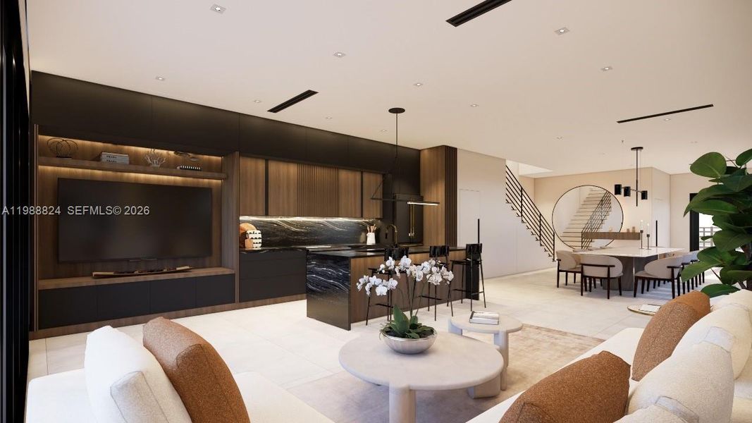 Furnished interior view inside a new home in , Miami (Image 31).