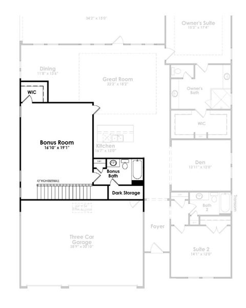2D floor plan layout of this home in Cresswind Charleston, Summerville, SC (Image 5). 2D floor plan layout of this home in Cresswind Charleston, Summerville, SC (Image 5).