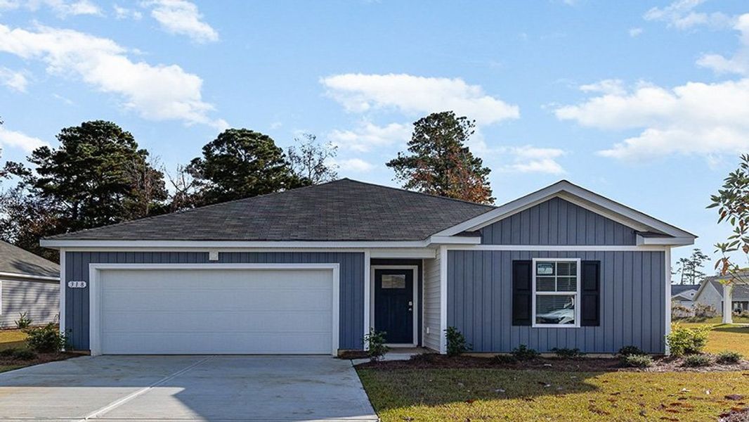 Front exterior of a new home in Eden Springs, Longs, SC, highlighting curb appeal (Image 1).