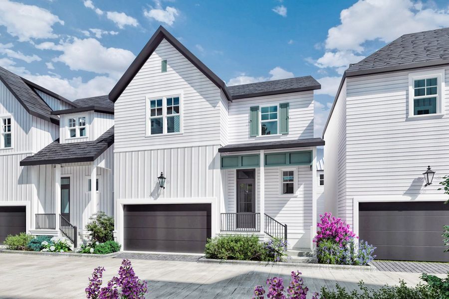 Front exterior of a new home in Chatterton Oaks, Houston, TX, highlighting curb appeal (Image 1).