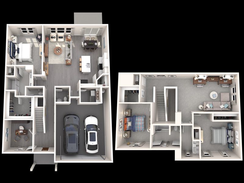 2D floor plan layout for the Cottonwood by Meritage Homes in Oxford Station, Salisbury, NC (Image 4).