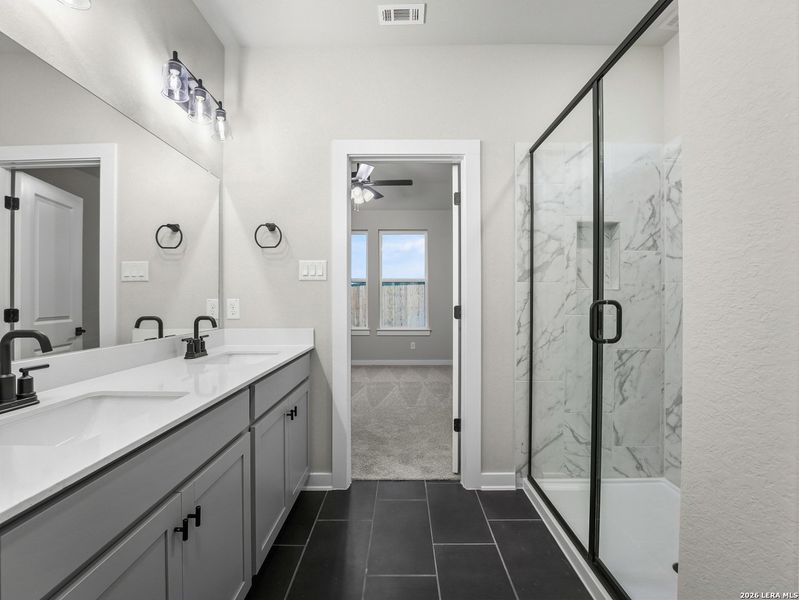 Furnished interior view inside a new home in Saddle Creek Ranch, Cibolo (Image 11).