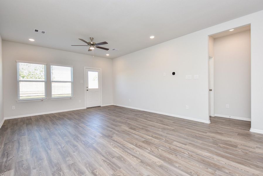 The primary suite is off right. The primary suite is off right.