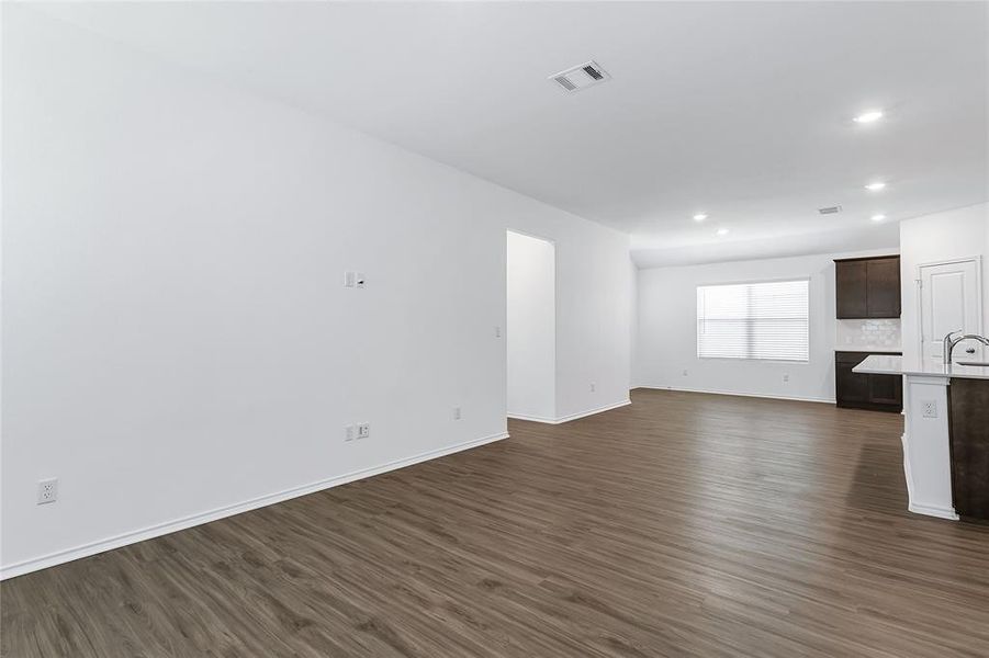 Living room open to kitchen