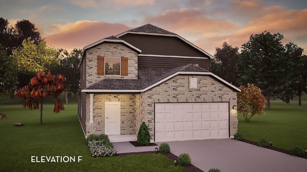 Representative exterior photo of a completed home built from the Hickory by CastleRock Communities in The Canopies, Splendora, TX (Image 19).