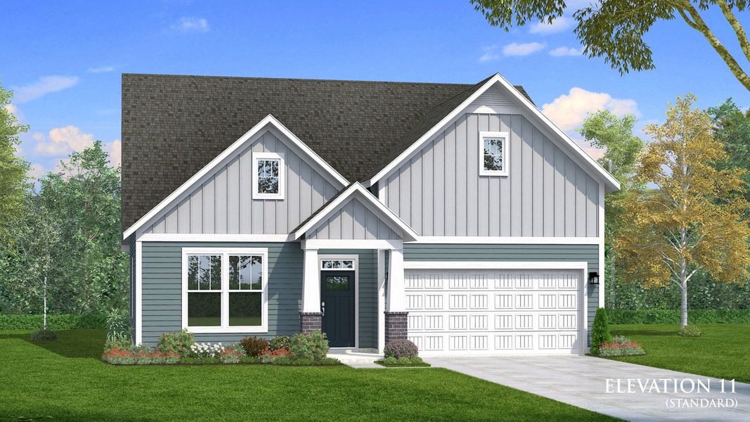 Representative exterior photo of a completed home built from the Cooper 3 by DRB Homes in Pelham Crossing, Greenville, SC (Image 25).