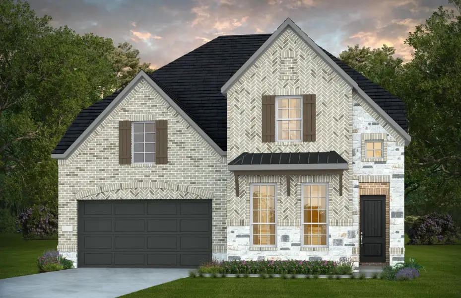 Representative exterior photo of a completed home built from the Garwood by Pulte Homes in Spring Branch Preserve, Montgomery, TX (Image 1). Representative exterior photo of a completed home built from the Garwood by Pulte Homes in Spring Branch Preserve, Montgomery, TX (Image 1).