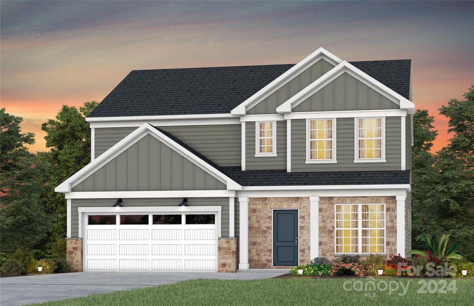 Newberry Floor Plan; Elevation 10.  Rendering is for representation purpose only.