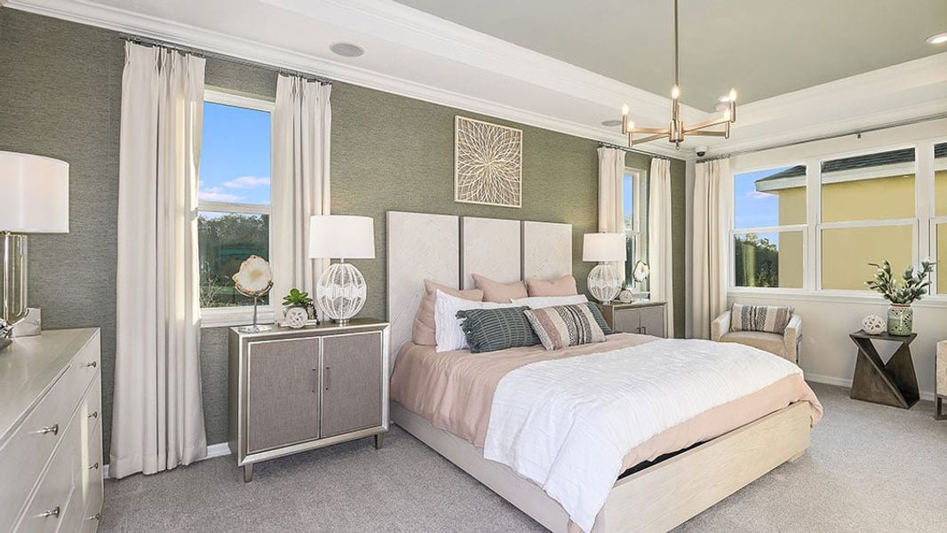 Representative furnished interior of a home built from the Newberry by Taylor Morrison in Harvest at Ovation, Winter Garden (Image 16).