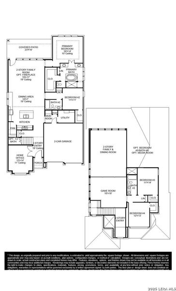 2D floor plan layout of this home in Hidden Canyon, San Antonio, TX (Image 2).