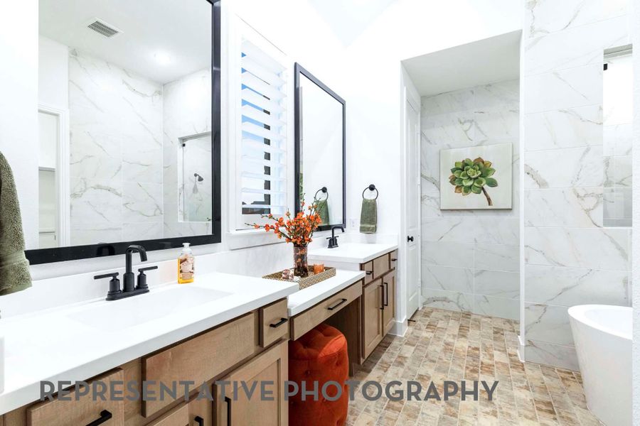 Furnished interior view inside a new home in 6 Creeks at Waterridge, Kyle (Image 23).