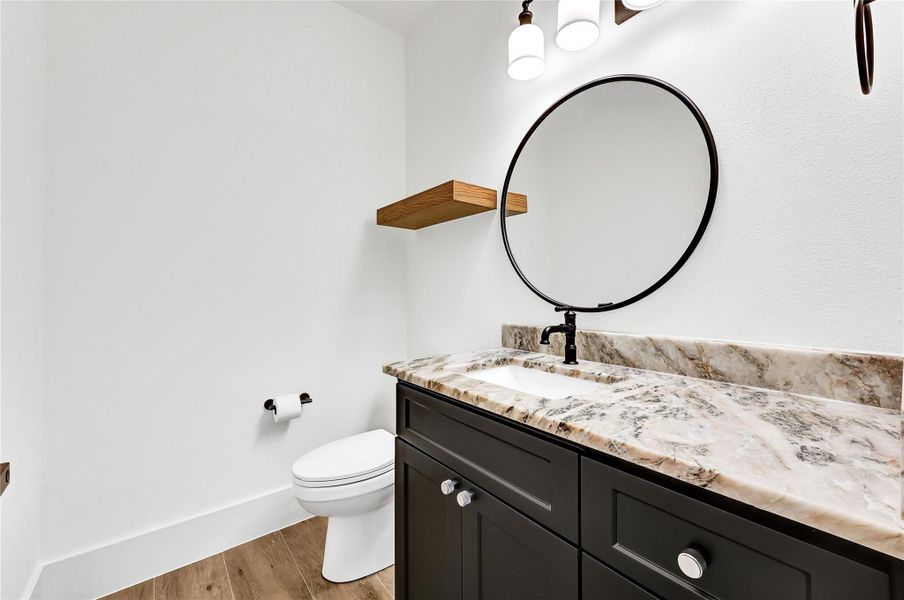 Half bath located off flex room