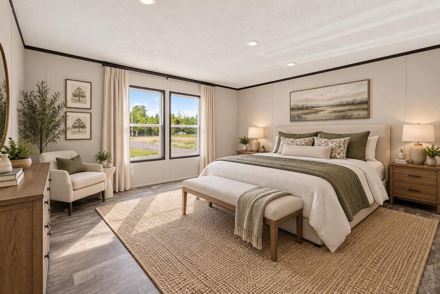 Furnished interior view inside a new home in , Cross (Image 9).