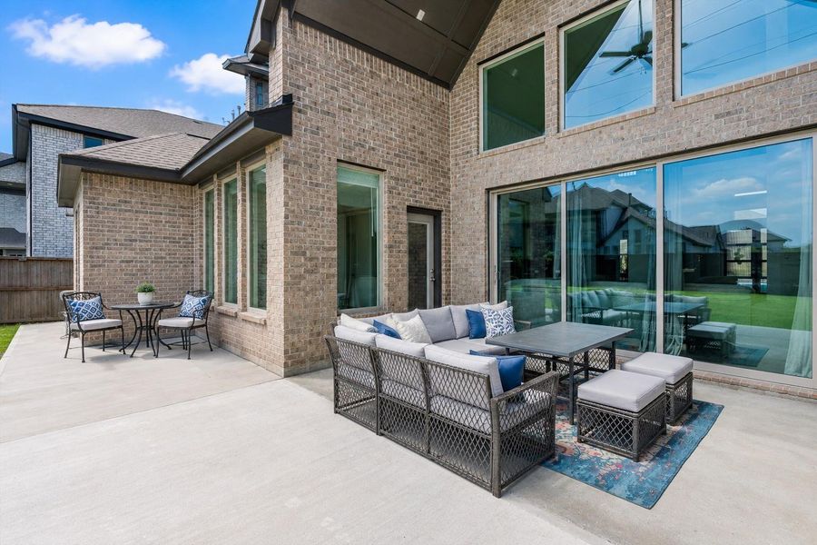 Extended patio with ample space to grill and chill